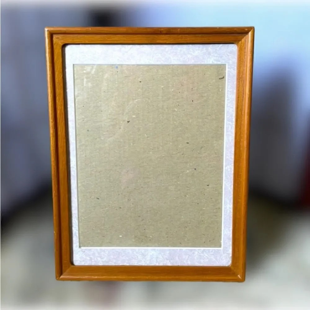 Vintage Picture Frame with Pink & White Matting Hang or Stand Freely